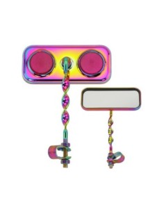 Rectangle Flat Twisted Mirror Oil Slik Purple Reflectors.